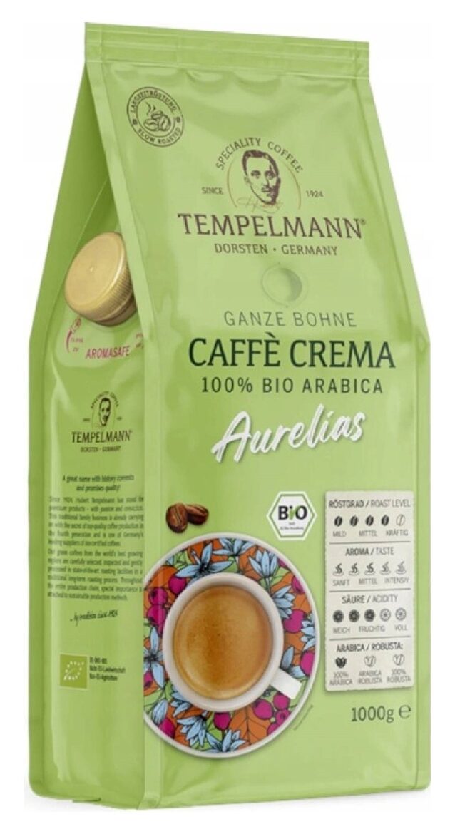 Tempelmann Caffè Crema Aurelias kohvioad 1 kg